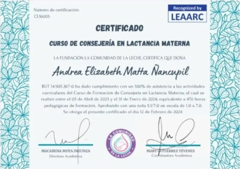 Certificado de Lactancia